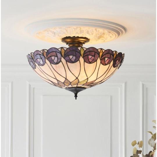 rozsa viragos elegans klasszikus kezmuves idotallo  premium meghitt harmonikus egyedi  handmade nosztalgikus stilusos tiffany mintas mennyezeti lampa olomuveg art nouveau retro bronz patinas hutchinson 2.jpg